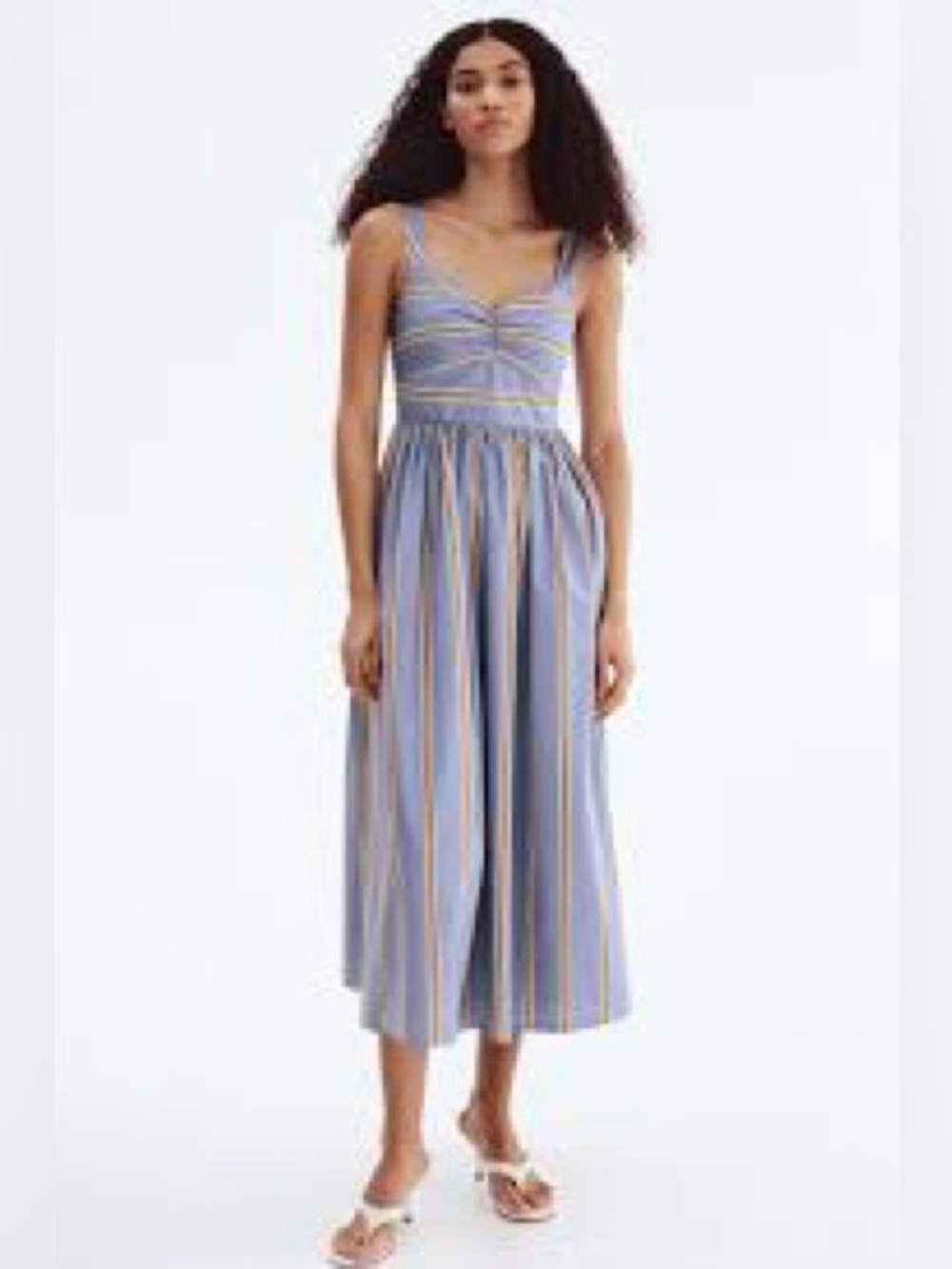 H &M Cotton Poplin Midi Dress